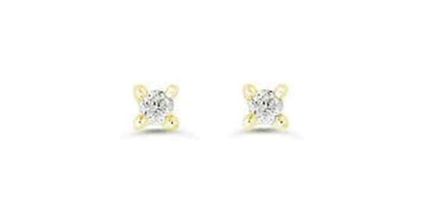 0.06 ct T.W 14K 4-Claws Yellow Gold Studs
