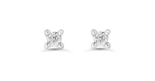0.12 ct T.W 4 -Claws 14K White Gold Studs