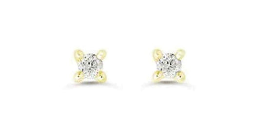 0.12 ct T.W 4-Claws 14K Yellow Gold Studs