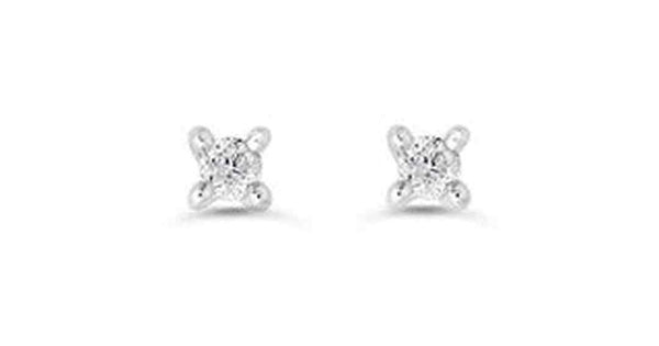 0.18 ct T.W 4-Claws 14K White Gold Studs