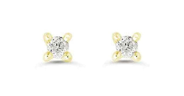 0.18 ct T.W 4-Claws 14K Yellow Gold Studs