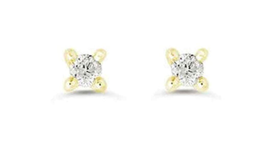 0.18 ct T.W 4-Claws 14K Yellow Gold Studs