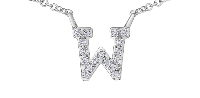 0.05TW - 0.10TW Diamonds Initial Necklace in 10K Yellow/White Gold (A - Z)