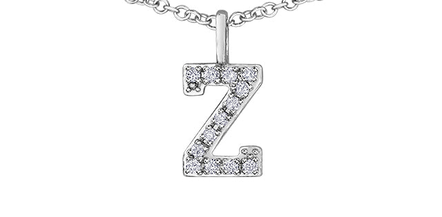 0.05TW - 0.10TW Diamonds Initial Necklace in 10K Yellow/White Gold (A - Z)