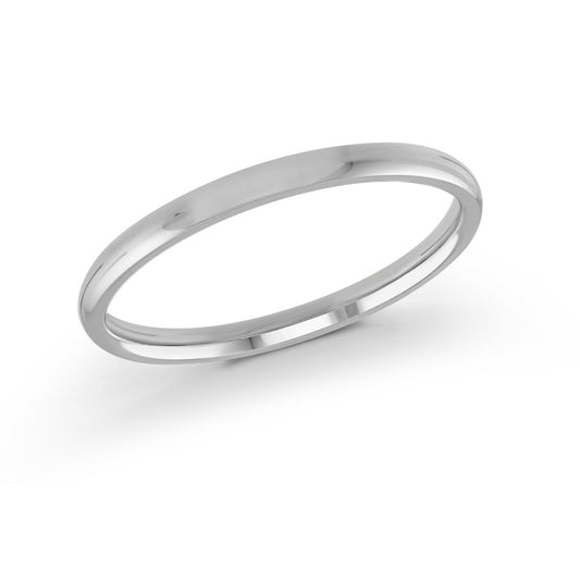 White Gold Ring Comfort Fit Size 2mm