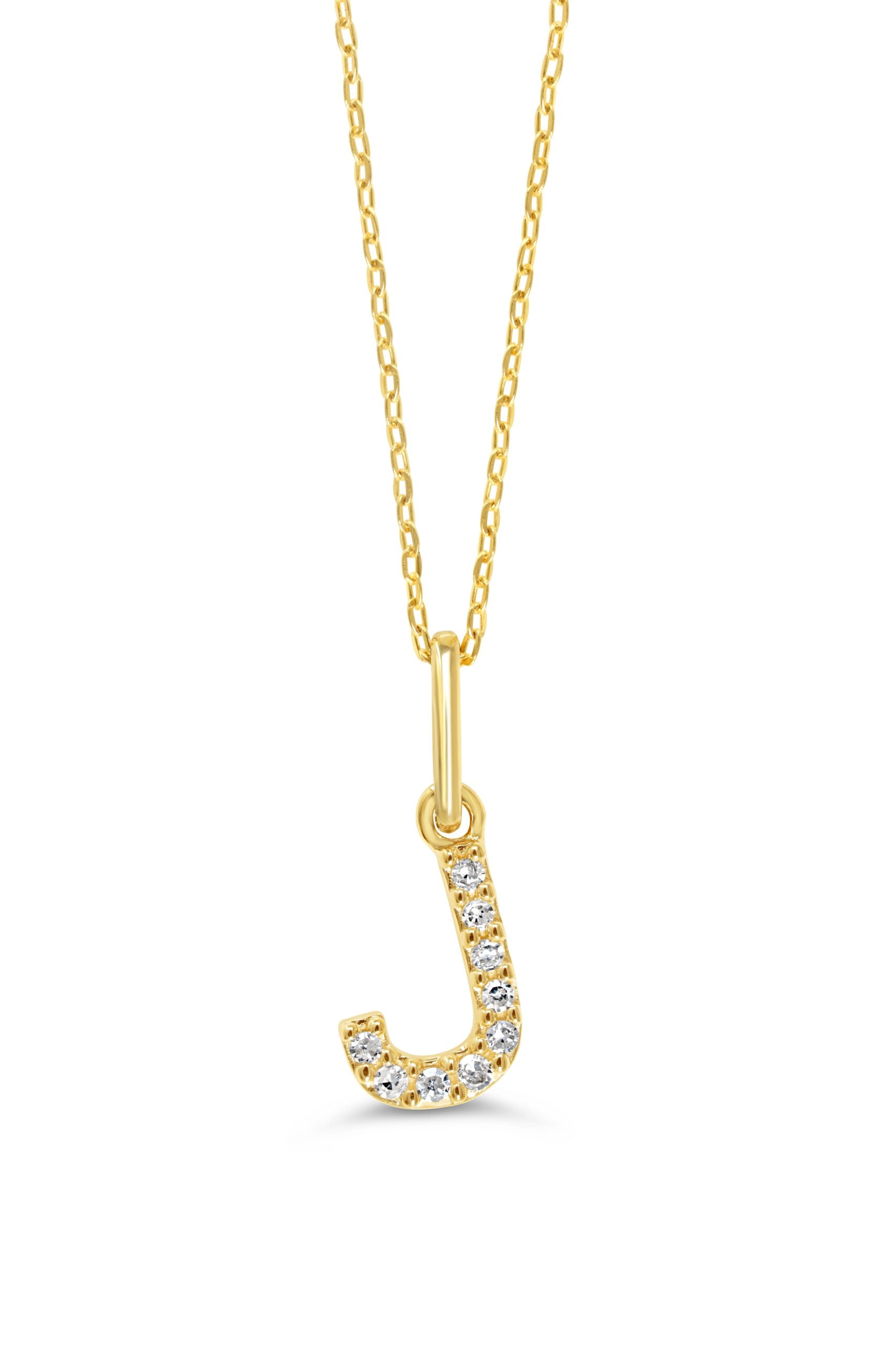 0.05 ct T.W. Diamonds "J" Initial Pendant in 10K Gold