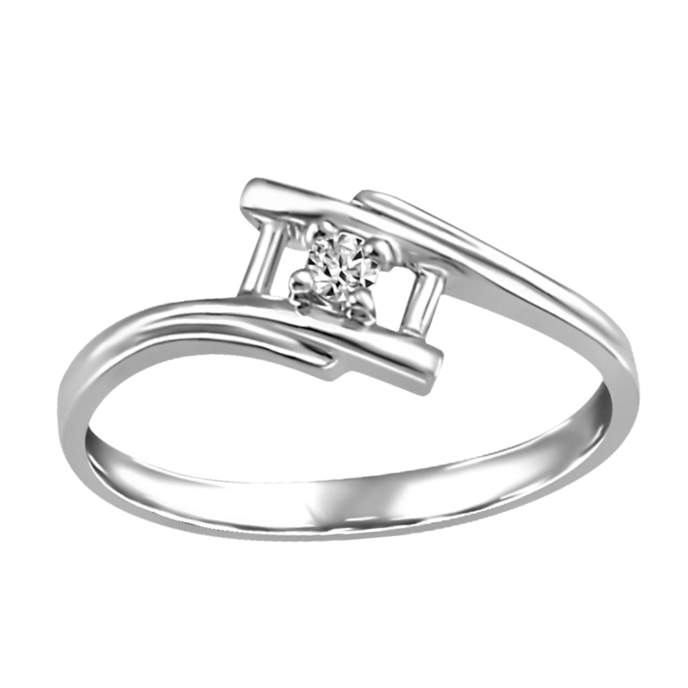 0.05 ct T.W. Solitaire Tension White Gold Ladies Ring