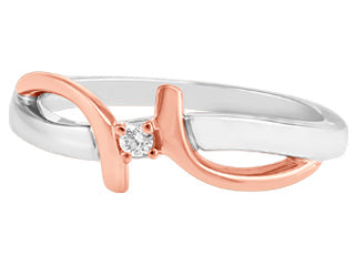 0.03 ct T.W. Solitaire Fancy Solitaire White & Rose Gold Ladies Ring