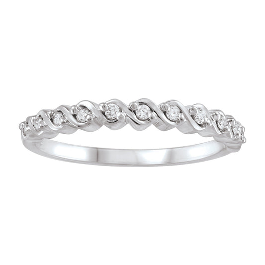 0.08 ct T.W. Waves White Gold Ladies Band