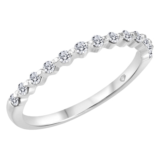 0.25 ct T.W. Scallop Setting White Gold Ladies Band