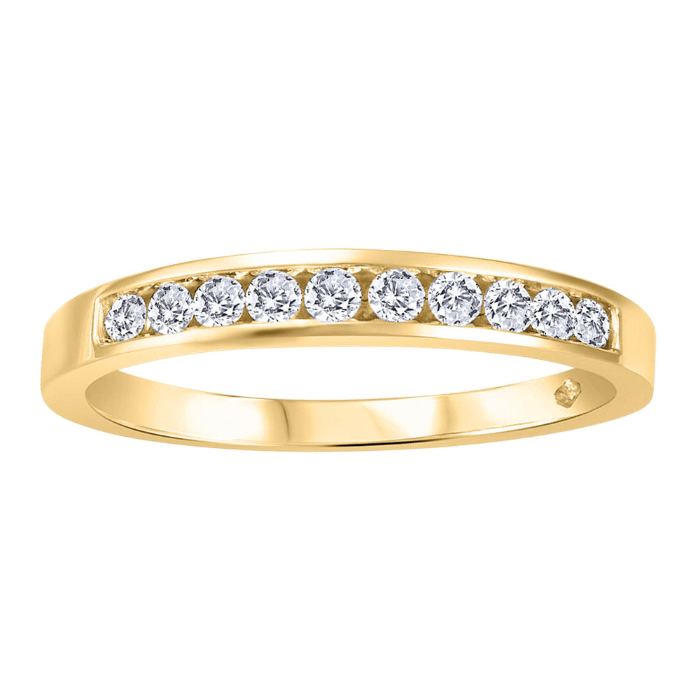 0.33ct T.W. Channel Set Yellow Gold Anniversary Ladies Band