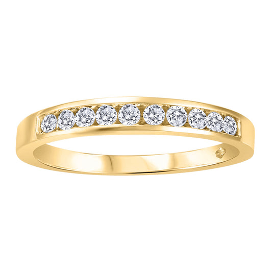 0.33ct T.W. Channel Set Yellow Gold Anniversary Ladies Band
