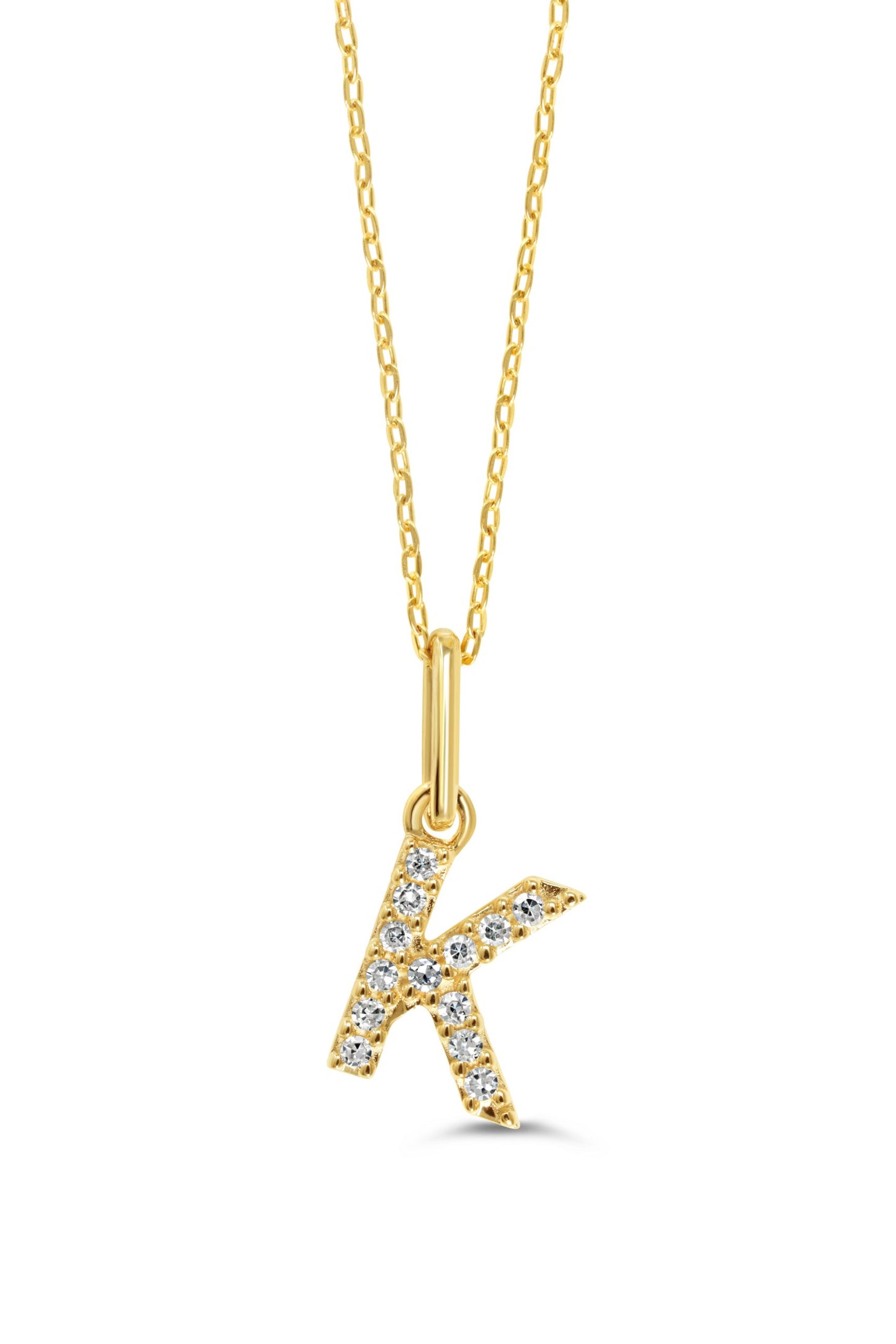 0.05 ct T.W. Diamonds "K" Initial Pendant in 10K Yellow Gold