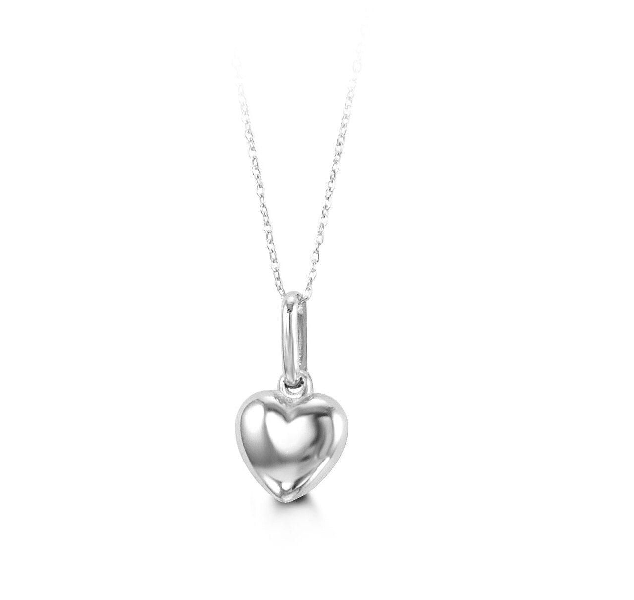 Baby Heart Necklace in White Gold 