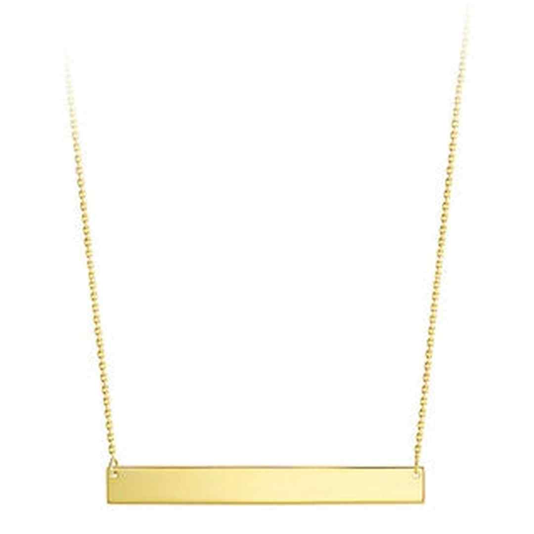 10K Gold Plague Plate Engravable Necklace