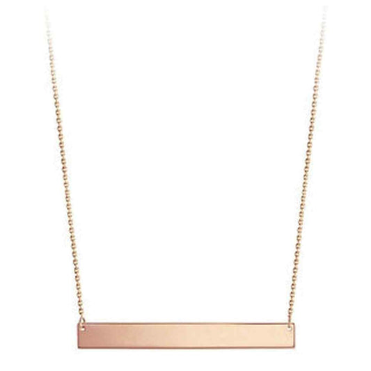 10K Rose Gold Plague Plate Engravable Necklace