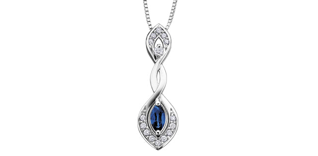 Sapphire Diamond Cascading Infinity Pendant
