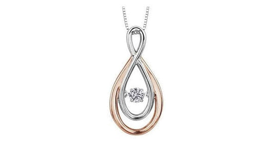 0.10 ct. T.W. Pulse Diamonds Two Tone Gold Infinity Necklace