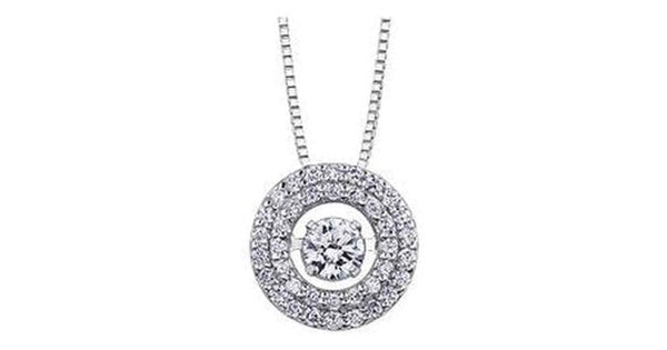 0.35ct T.W. Pulse Diamond White Gold Double Halo Pendant