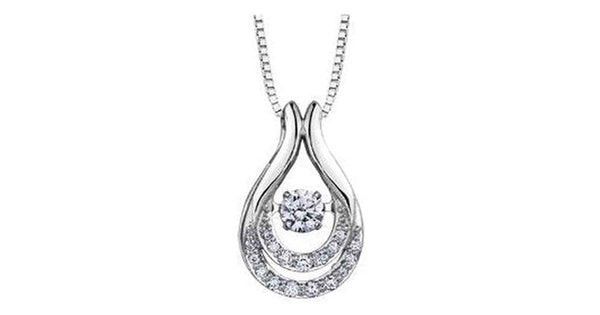 0.30 ct. T.W. Pulse Diamond White Gold Pear Shaped Pendant