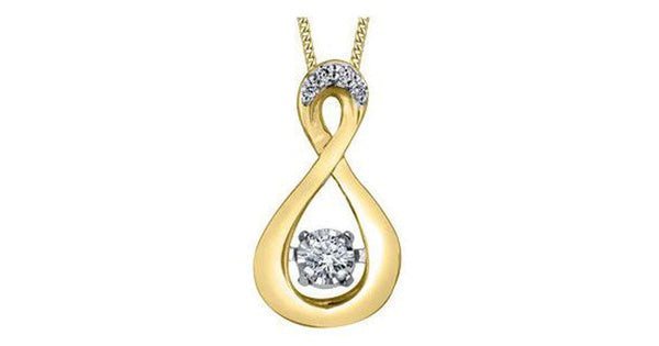 Dancing Gemstones Yellow Gold Infinity Pendant