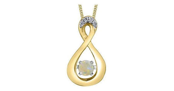 Dancing Gemstones Yellow Gold Infinity Pendant