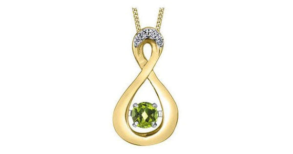 Dancing Gemstones Yellow Gold Infinity Pendant