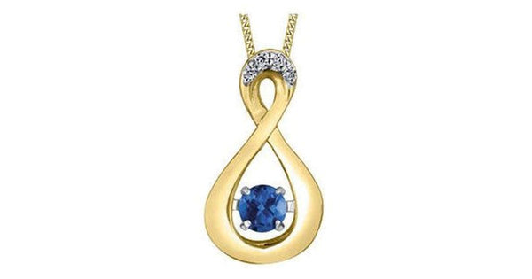 Dancing Gemstones Yellow Gold Infinity Pendant