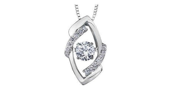 0.25ct T.W Pulse Diamond White Gold Outline Pendant