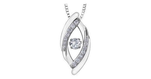 0.20 ct. T.W. Pulse Diamond Double Lens Shaped Pendant