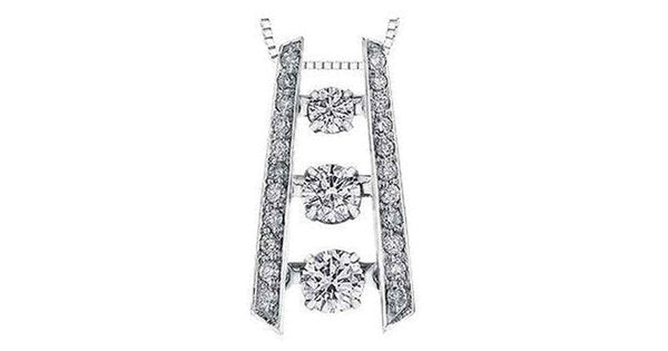 Pulse Diamond Three Stones White Gold Altervatives Journey Ladder Pendant