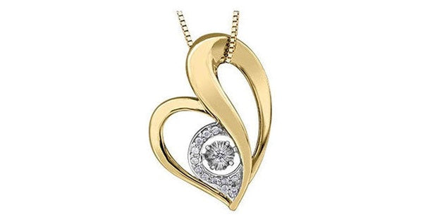 0.05 ct. T.W. Pulse Diamonds Yellow Gold Swirl Heart Pendant