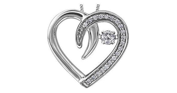 0.12 ct. T.W. Pulse Diamonds White Gold Heart Pendant