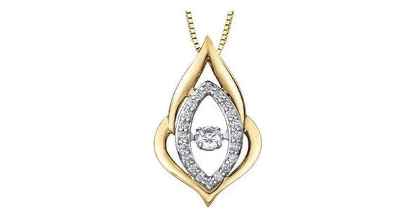 ct. T.W. Pulse Diamonds Two Tone Gold Open Flame Pendant