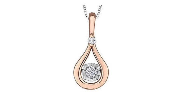 0.10ct T.W. Pulse Diamond 10k Rose Gold Dancing Pendant – Carat