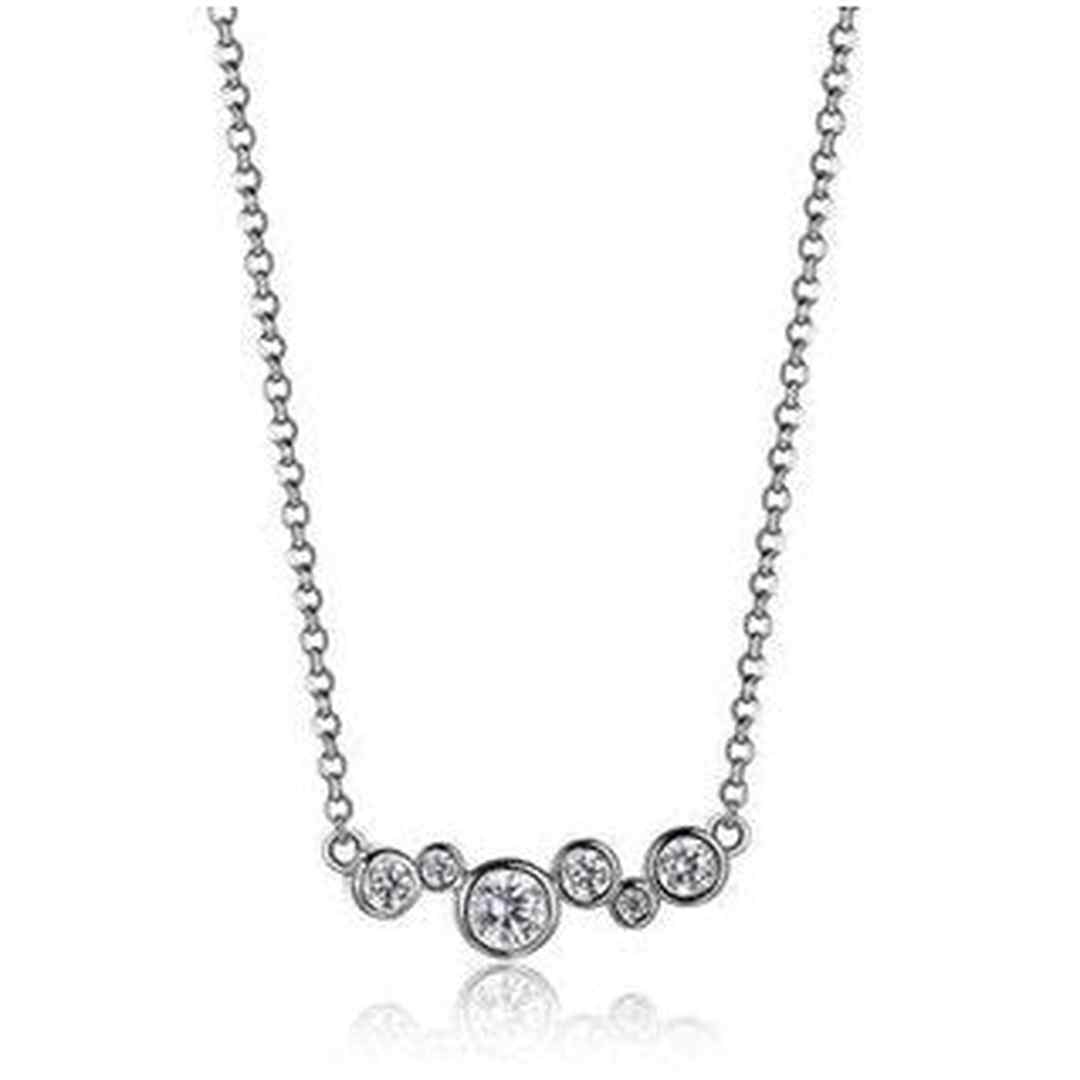 Fancy Necklace in Sterling Silver andRhodium Plate