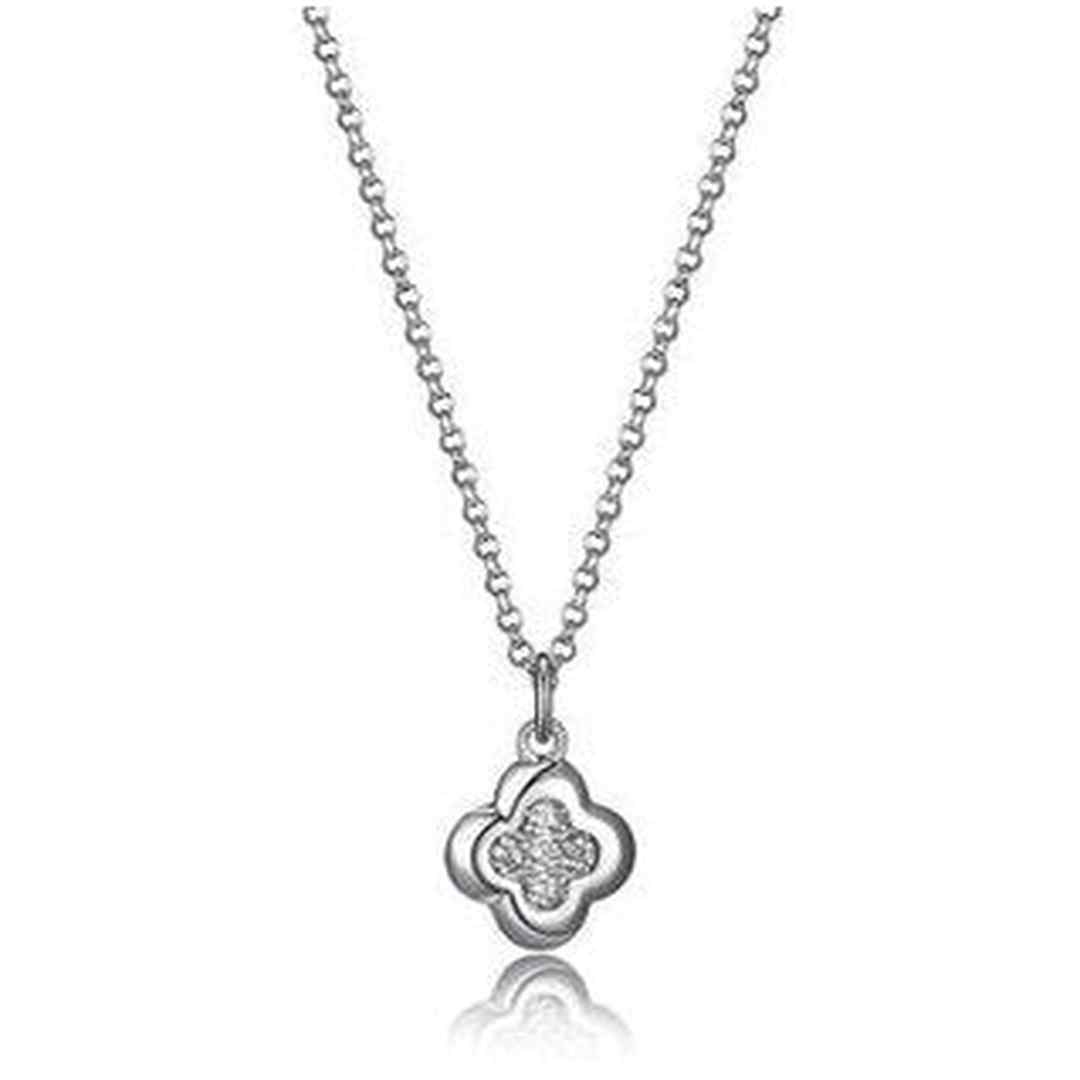 Fancy Necklace in Sterling Silver andRhodium Plate