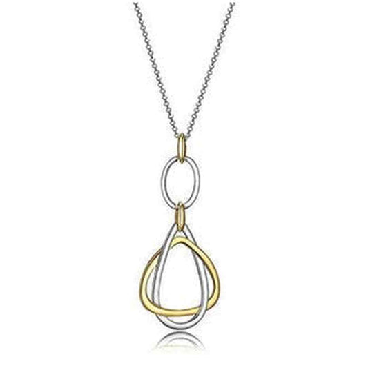 Fancy Necklace in Sterling Silver and18K Yellow Gold Plate