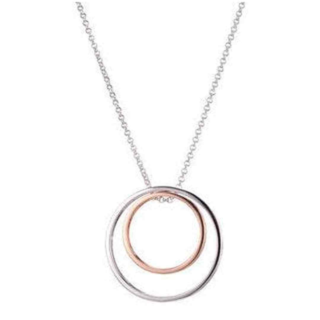 Fancy Necklace in Sterling Silver andRose Gold Plate