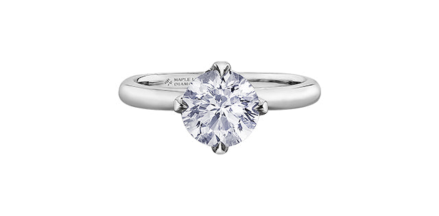 2.00 ct T.W - Canadian Diamond Solitaire Engagement Ring 18K White Gold
