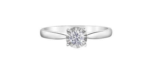 0.25 ct T.W. Solitaire Tapered Shank White Gold Ladies Ring