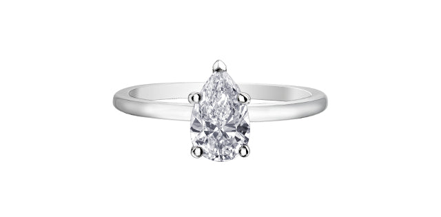1.00 ct T.W  Canadian Diamond Solitaire Engagement Ring 18KPD White Gold