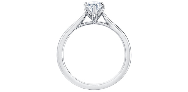 0.70 ct T.W  Canadian Diamond Solitaire Oval Engagement Ring in 18KPD White Gold