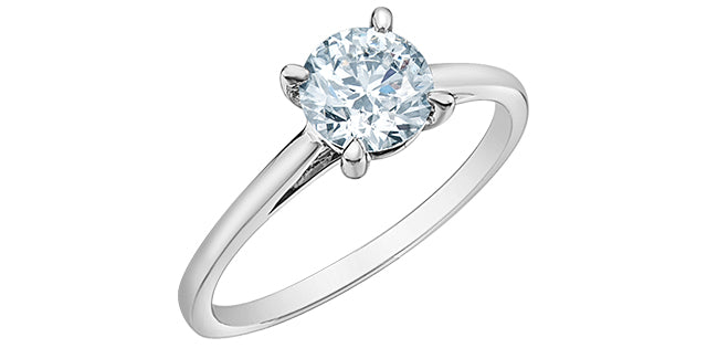 1.58 ct T.W.-14K White Gold Lab Round Diamond Solitaire Engagement Ring-