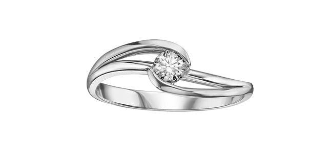 0.23 ct T.W. Fancy Canadian Solitaire White Gold Ladies Ring