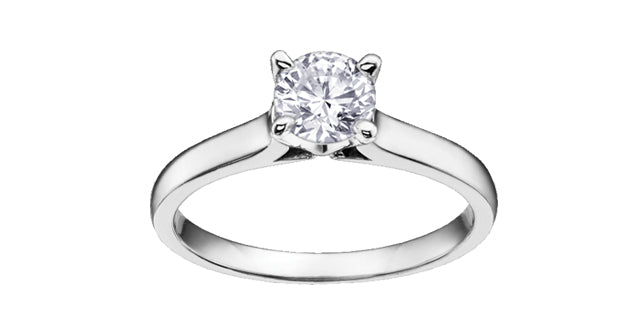 0.70 ct T.W Canadian Diamond Solitaire Engagement Ring 14K White Gold