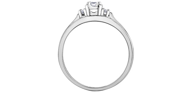 0.18 ct T.W. Past-Present-Future Canadian Diamond White Gold Ladies Ring