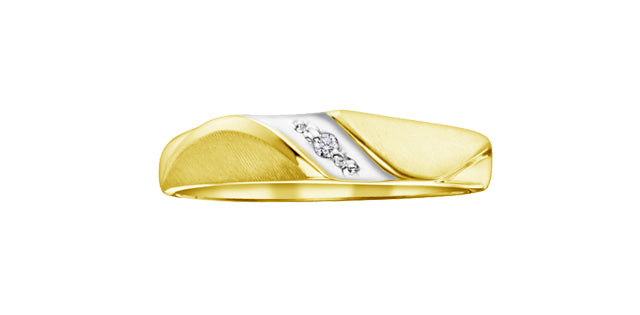 Diamond Accent Comfort Fit Yellow Gold Wedding Band