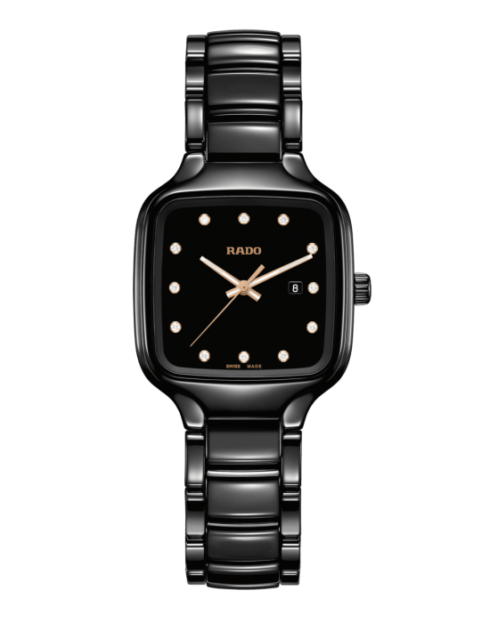 Rado True Square Diamonds Quartz Ceramic Watch- R27080702