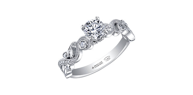 0.65 ct T.W  Canadian Diamond Crossover Engagement Ring in 18KPD White Gold